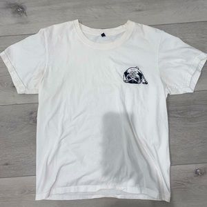 White pug embroidered t shirt